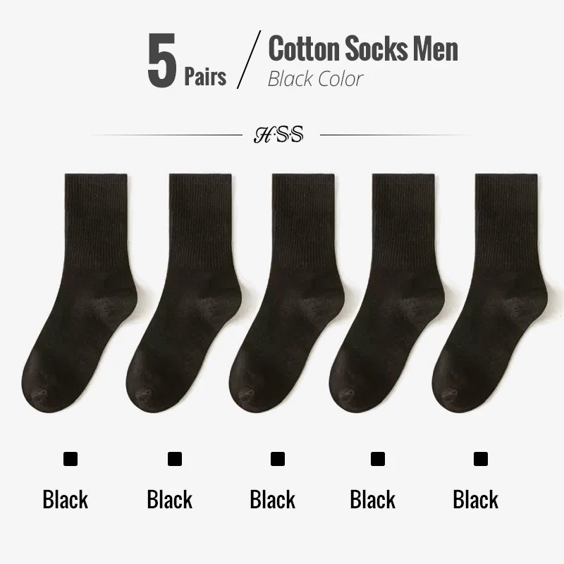5 Paar Herren Business Socken aus Baumwolle Atmungsaktives Füßlinge Größe 38-45