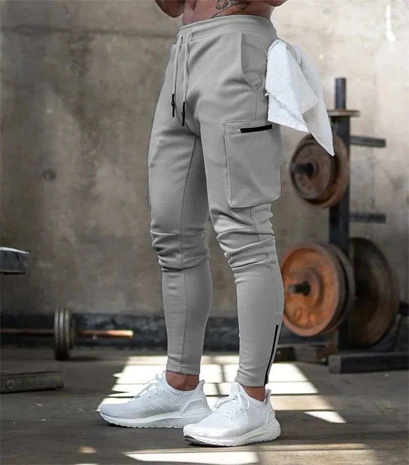 Herren Sporthose Jogger Jogginghose Sweatpants Trainingshose Cargo Hose mit Zip