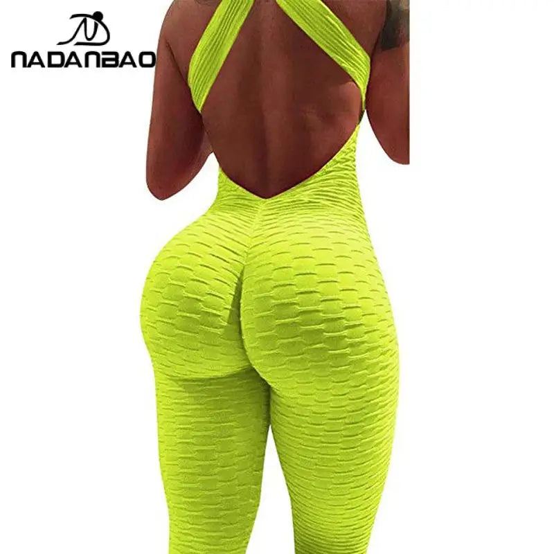 Tuta intera Sportiva Donna Rompers Pantaloni Yoga Palestra Sexy Jumpsuit Tutina
