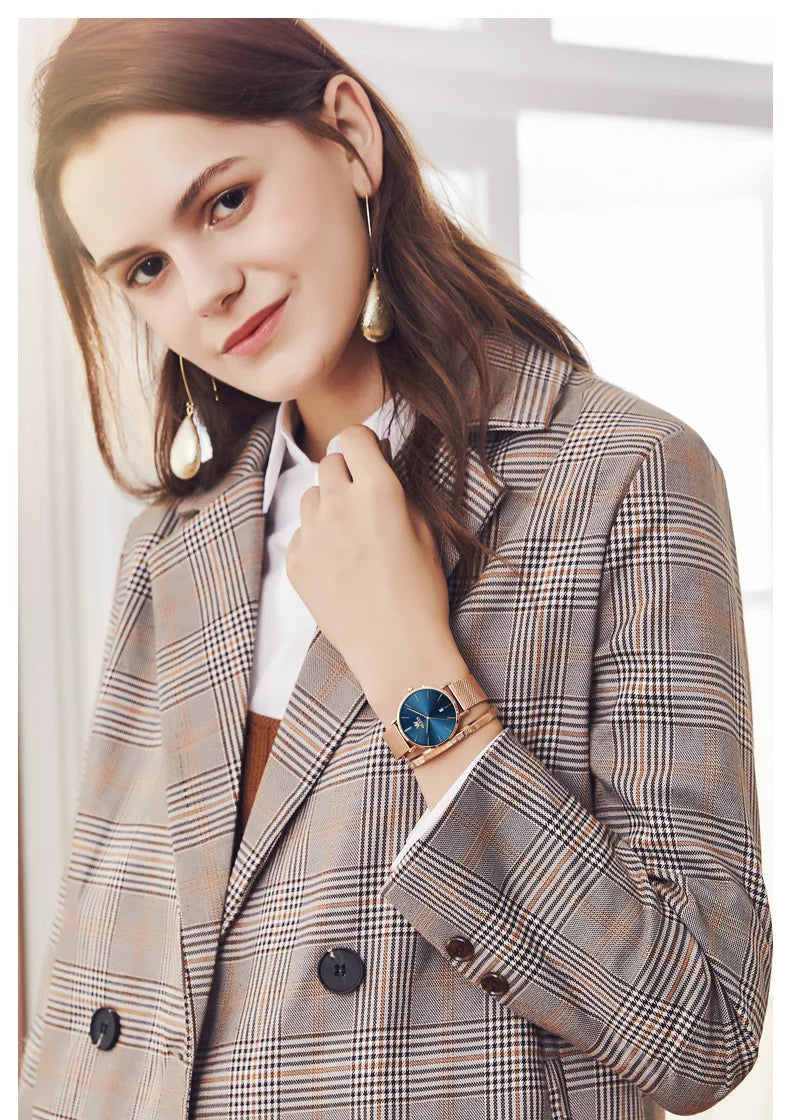 Orologio da Polso Donna Quarzo Quadrante Acciaio Inossidabile Classico Elegante