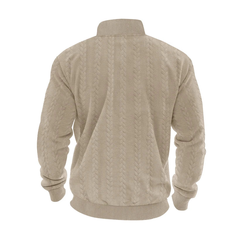 Herren Pullover Sweatshirt Troyer Pulli Sweater Stehkragen Zipper Langarmpulli