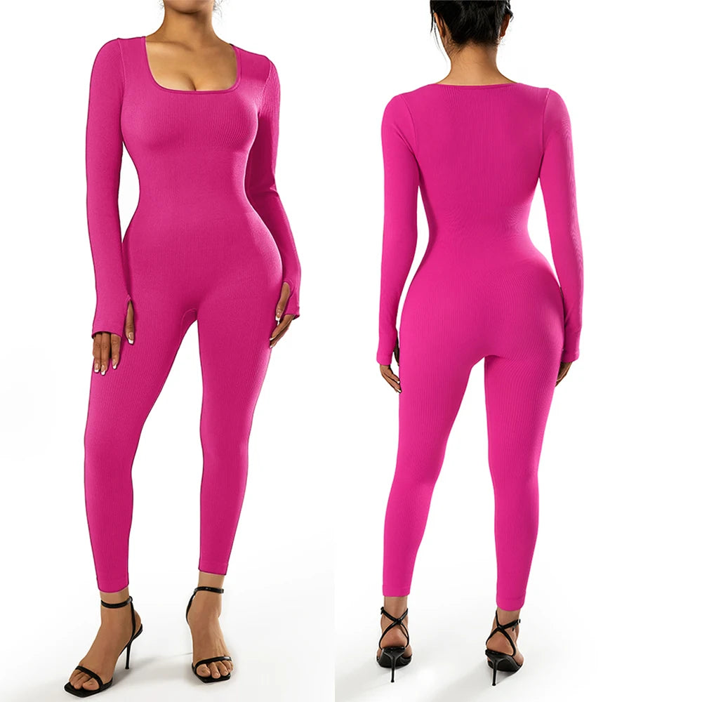 Damen Overall Bodycon Jumpsuit Streetwear Fitness-Strampler Playsuit Bodysuit