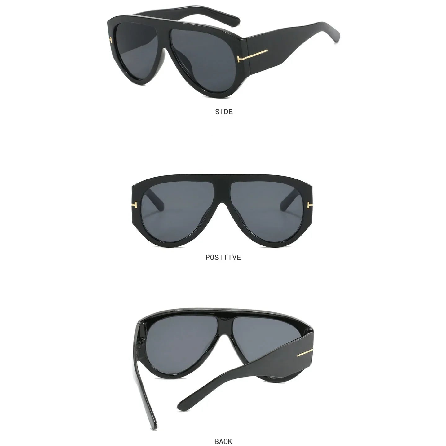 Damen Sonnenbrille Designer Luxus Brille Quadratische Übergröße Gläser Vintage