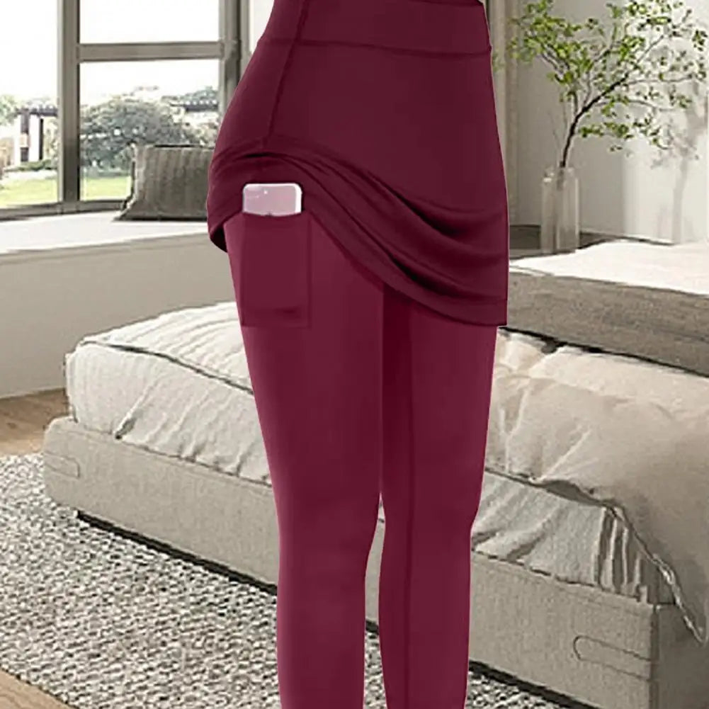 Yoga Leggings Mini Kleid Damen Hose Fitness Hosenrock Leggins Rock Tennisrock