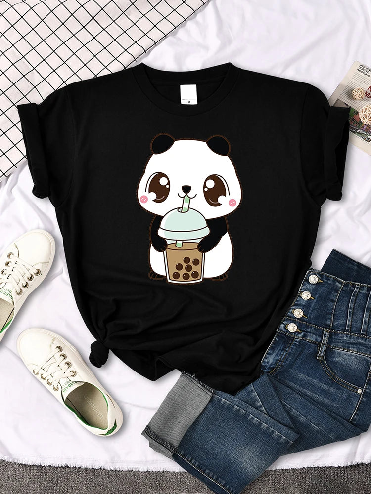 Damen Sommer Top Mona Lisa T-Shirt Rundhals Streetwear lockeres Damentop Mädchen