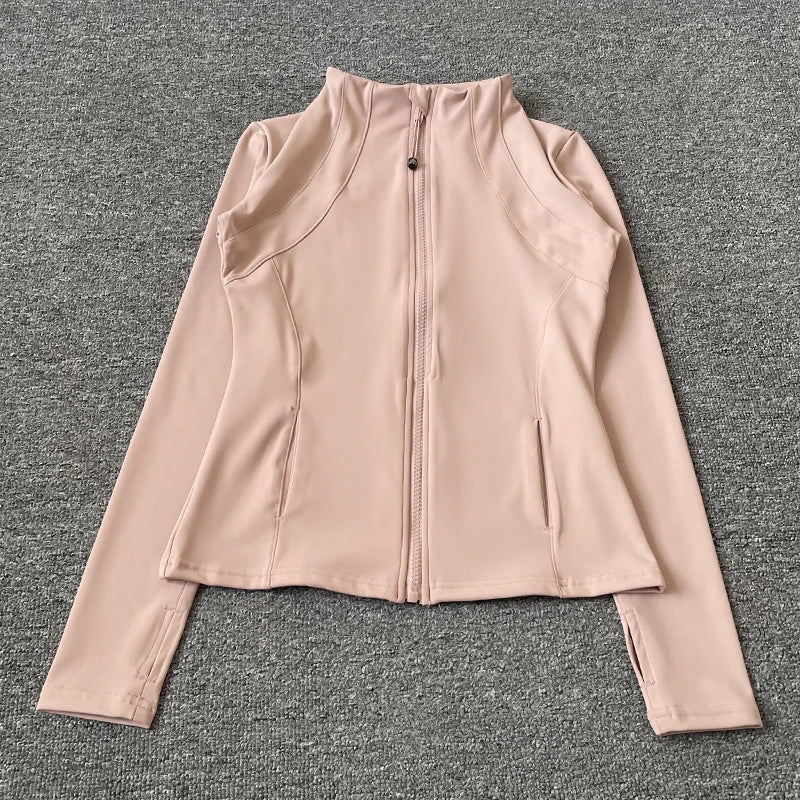 Damen kurze Sportjacke Sweatshirt Fitness Gym Jacke Yogajacke Yoga Sportswear