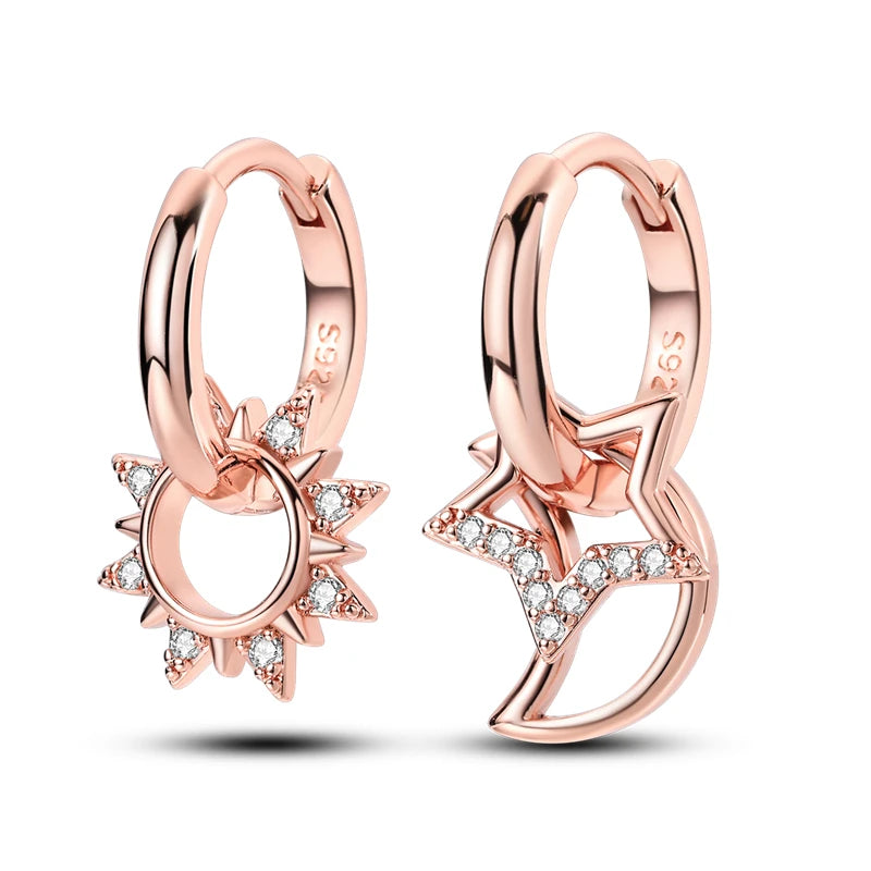 Funkelnde 925er Silber Creolen m. Zirkonia | Luxus-Qualität | Trend Ohrringe