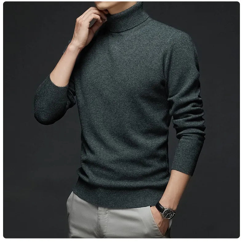 Herren Rollkragen Pullover Sweatshirt Leichter Pulli Sweater Shirt Langarmshirt