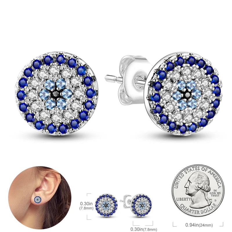 Creolen 925 Silber Ohrringe Zirkonia | Hypoallergen | Luxus Ohrstecker Geschenk