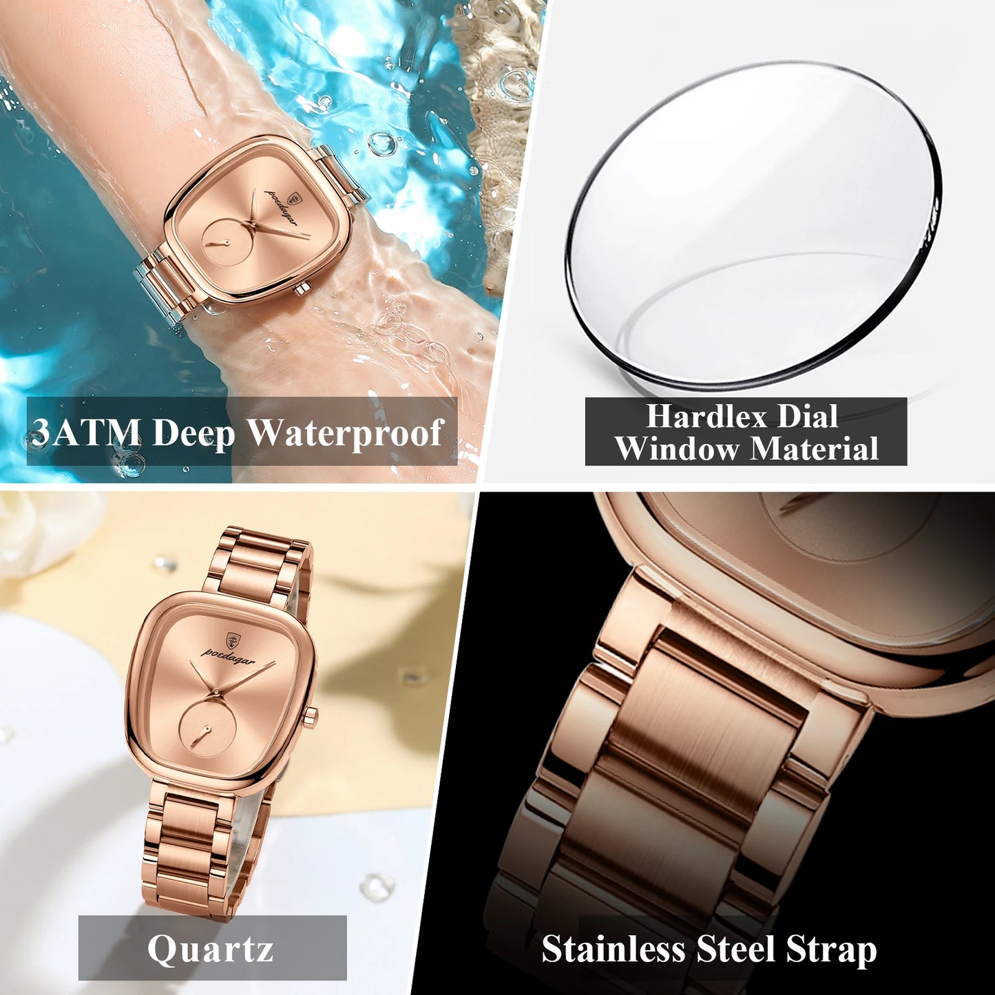Damen Armbanduhr Armband Uhren Luxus Quarz Uhr Silber Gold Business Quarzuhr