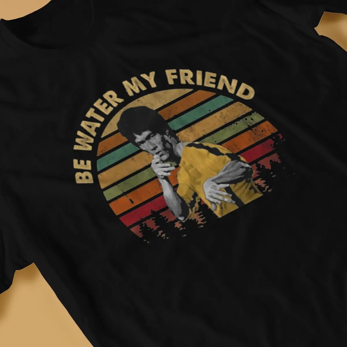 Herren Fashion Vintage 3D T-Shirt Rundhals Kung Fu Star Unisex Sommer Streetwear