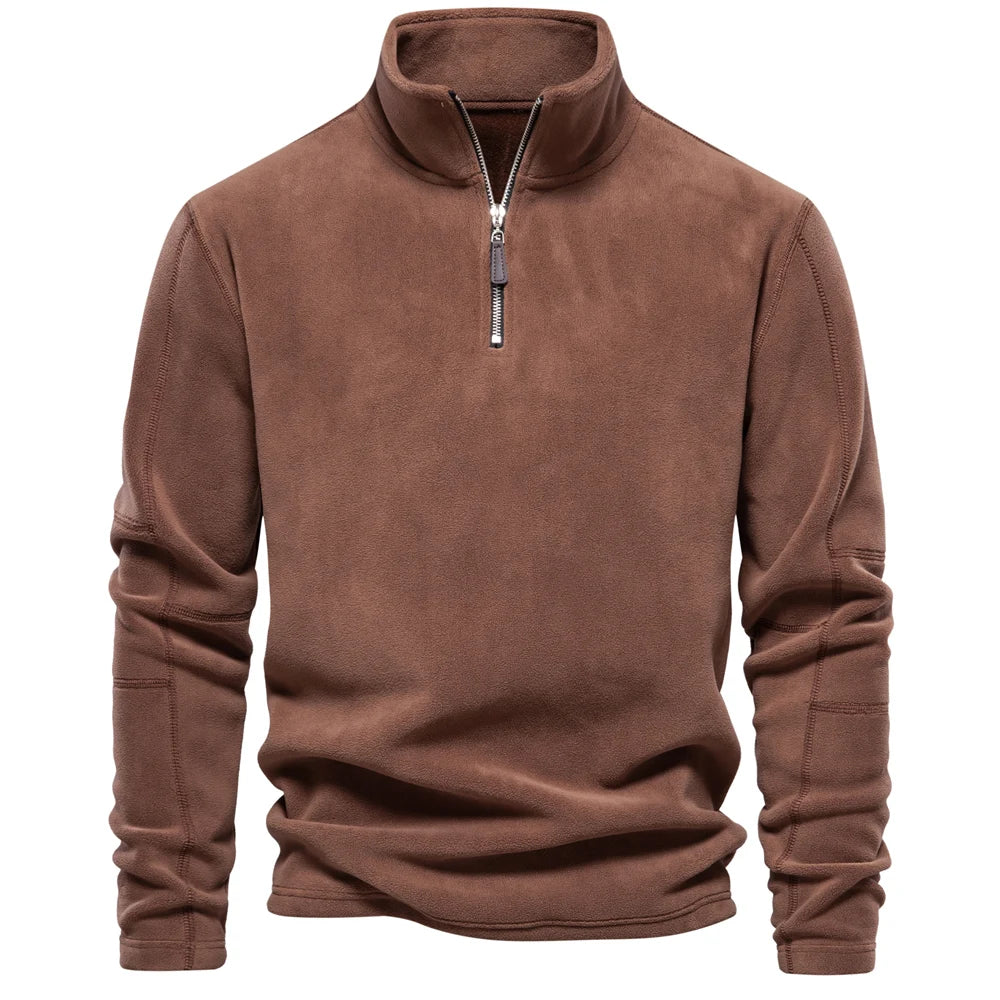 Herren Pullover Sweatshirt Troyer Pulli Sweater Stehkragen Zipper Langarmpulli