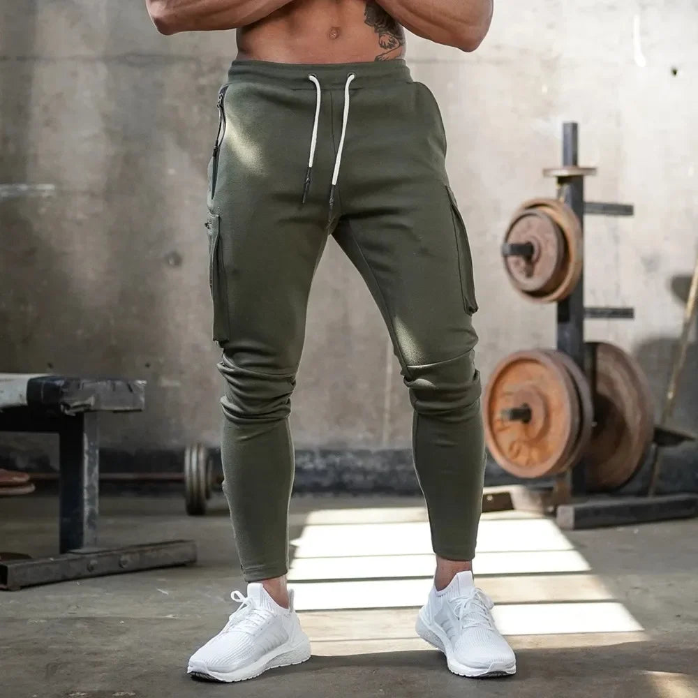 Herren Sporthose Jogger Jogginghose Sweatpants Trainingshose Cargo Hose mit Zip