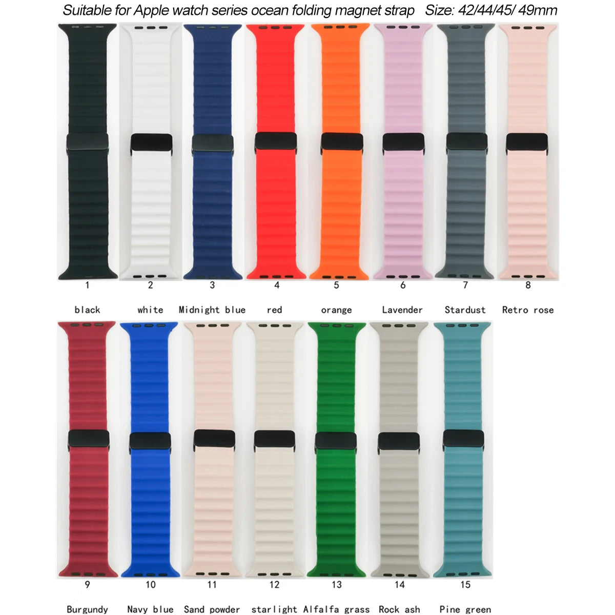 Sport Armband für Apple Watch Series 9 8 7 6 5 4 3 SE Ultra Magnetisch Silikon