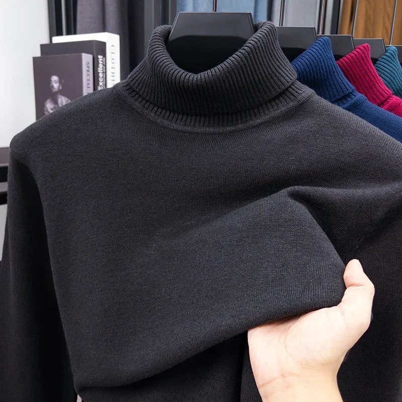 Herren Rollkragen Pullover Sweatshirt Leichter Pulli Sweater Shirt Langarmshirt