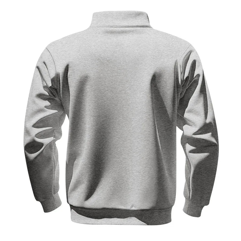 Herren Pullover Fleece Sweatshirt Troyer Pulli Sweater Stehkragen Langarmpulli