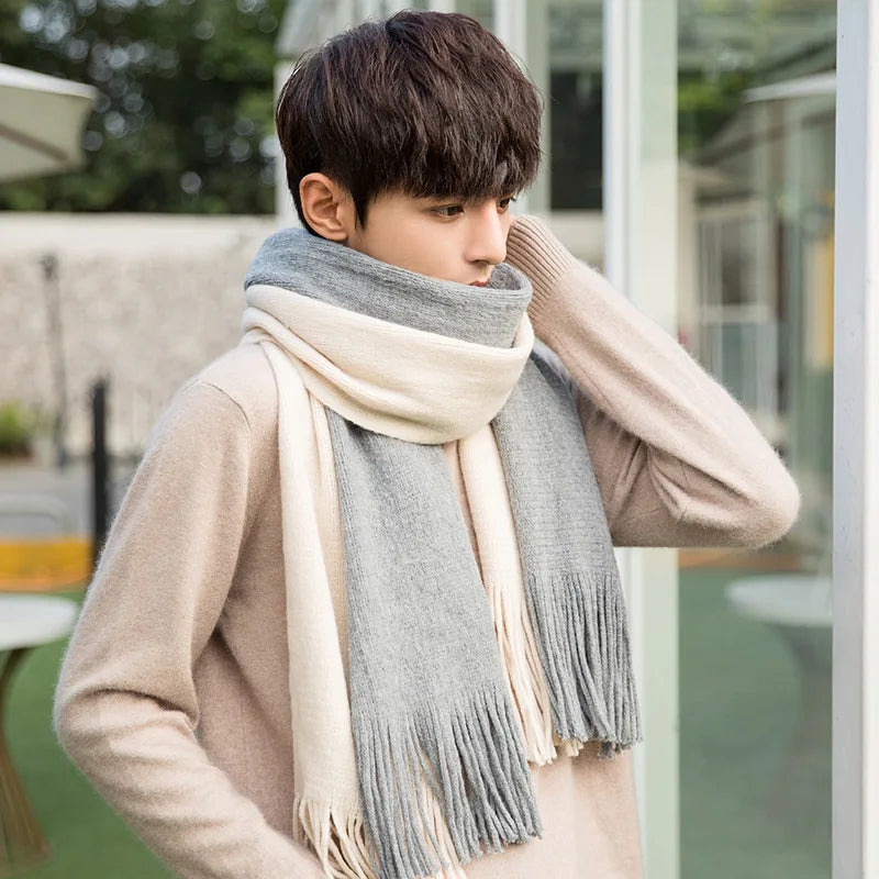 Herren Schal Winterschal Stola Schlauchschal Halstuch Wollschal Strickschal Loop