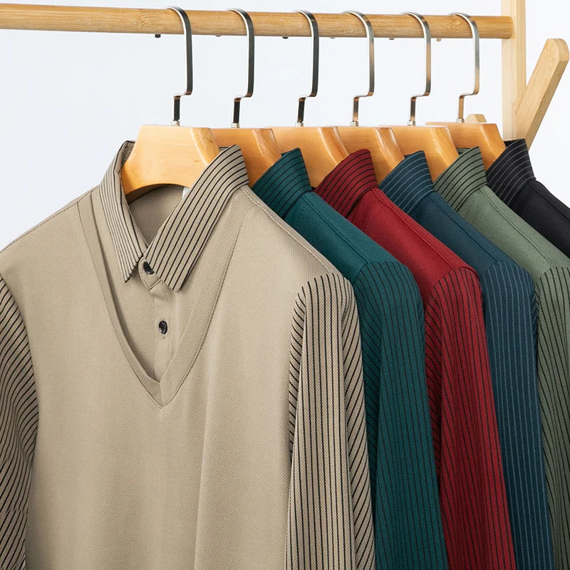 Herren Poloshirt POLO Shirt T-Shirt Langarm Zipper Hemd Fashion Polohemd Top NEU