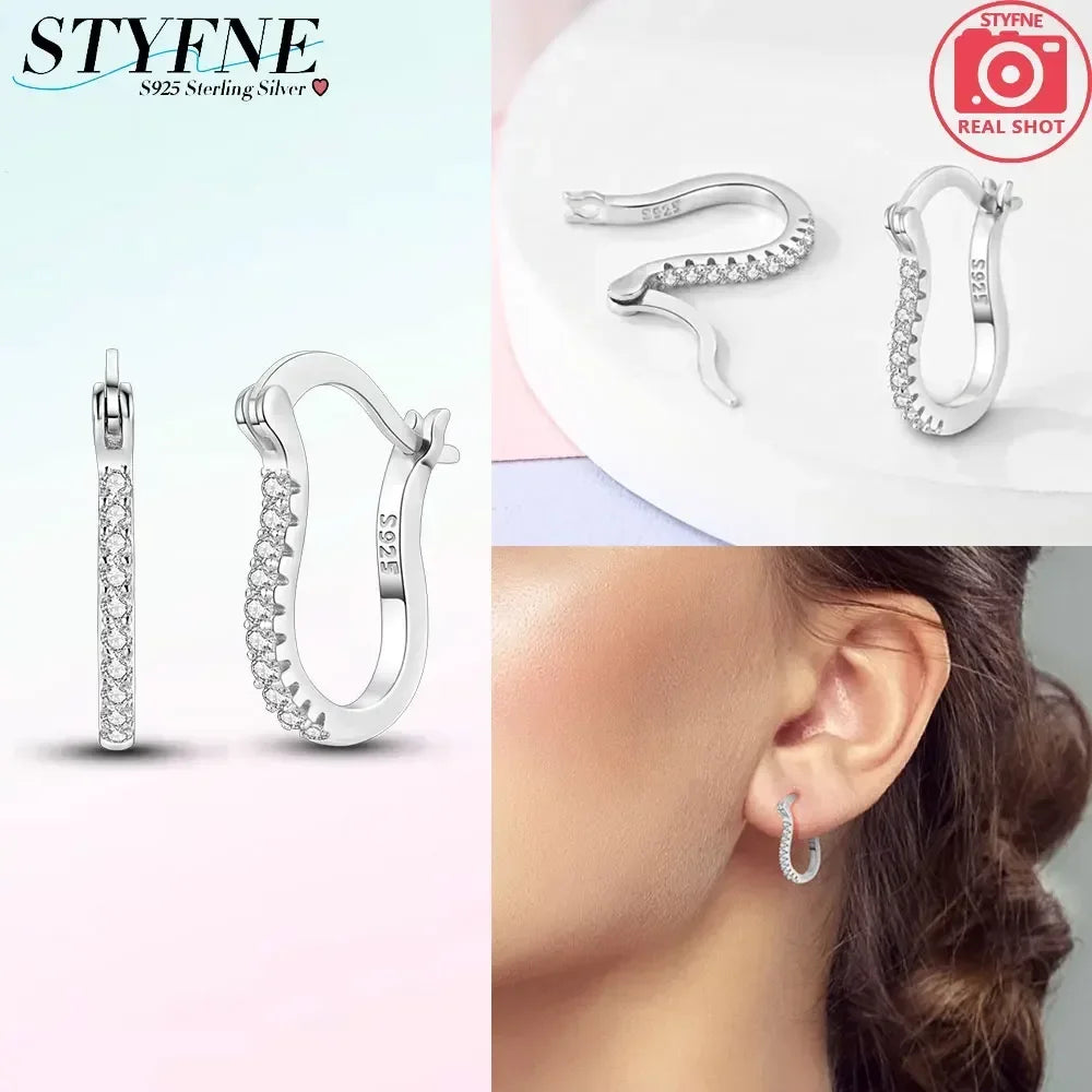 Creolen 925 Silber Ohrringe Zirkonia | Hypoallergen | Luxus Ohrstecker Geschenk