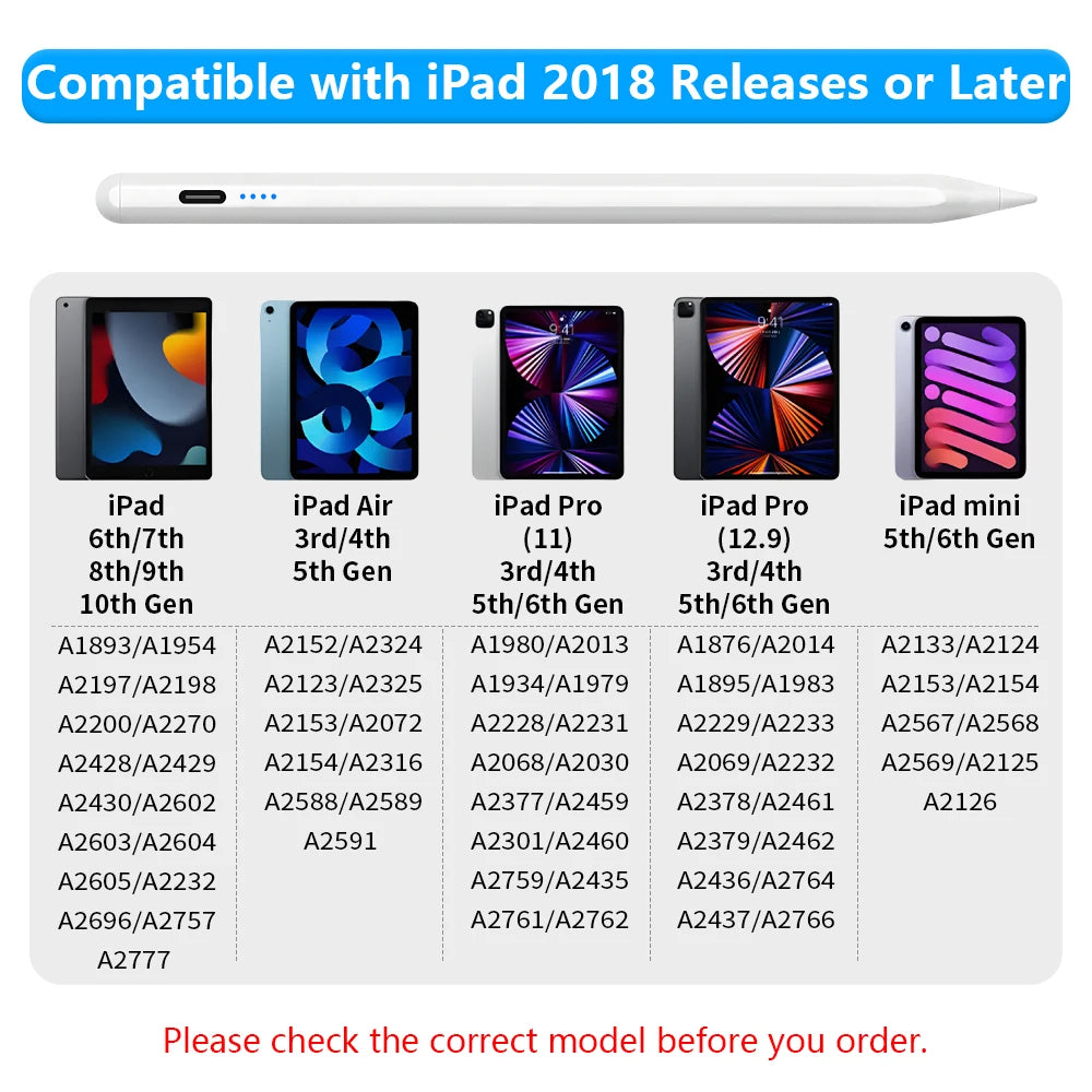 Stylus Stift für IPad Pro Air 10/9/8/6 Smartphone Tablet Apple Pencil 11/12.9