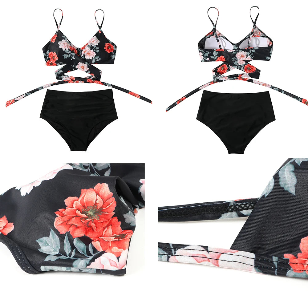 Frauen Bademode Böhmisch Bikini Set Sexy Push Up Badeanzug Damen Tanga Beachwear