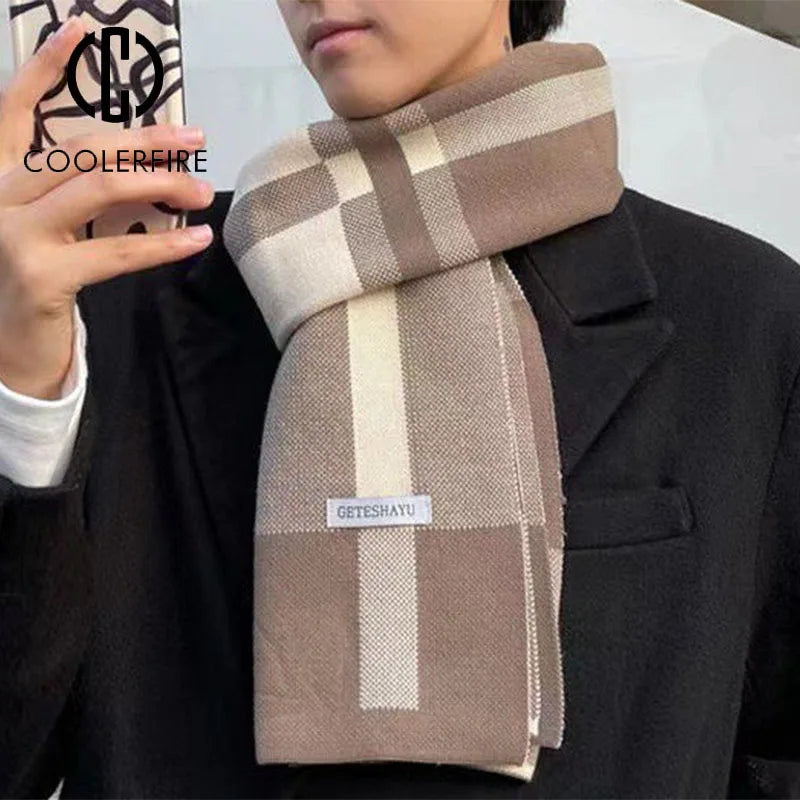 Herren Schal Winterschal Stola Schlauchschal Halstuch Wollschal Strickschal Loop
