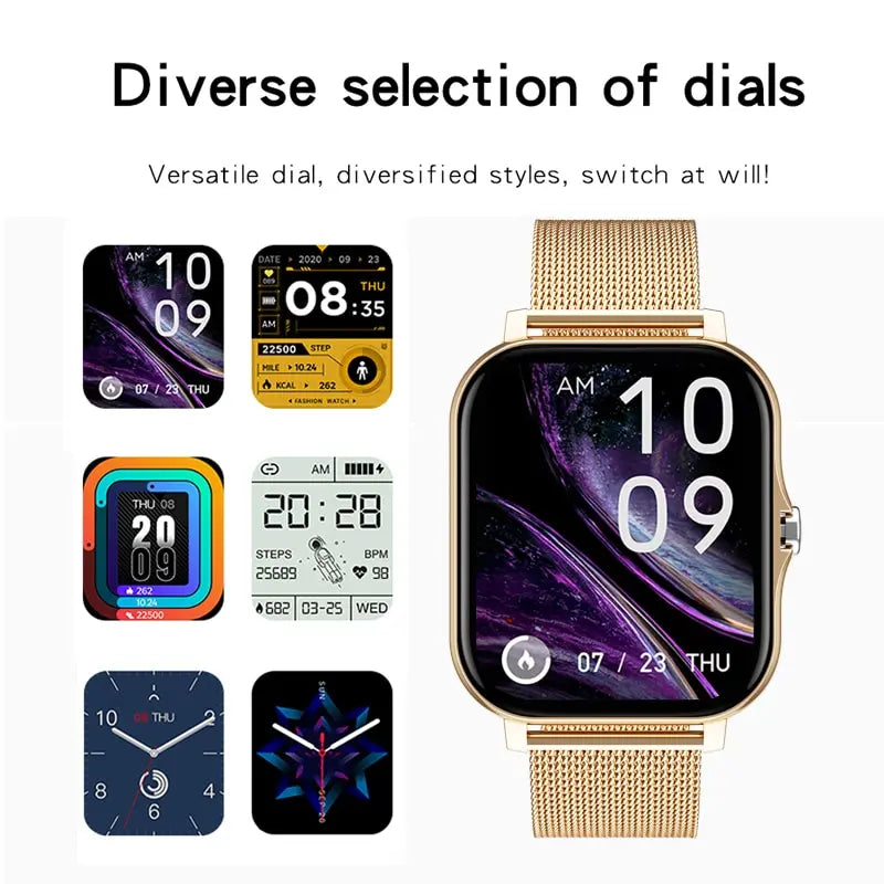 Frauen Smart Watch Männer Farbdisplay Full Touch Fitness Tracker Bluetooth Damen