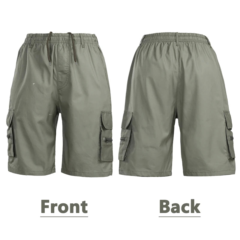 Herren knielange Shorts Bermuda Cargo Pants Vintage Casual Capri Kurze Hose