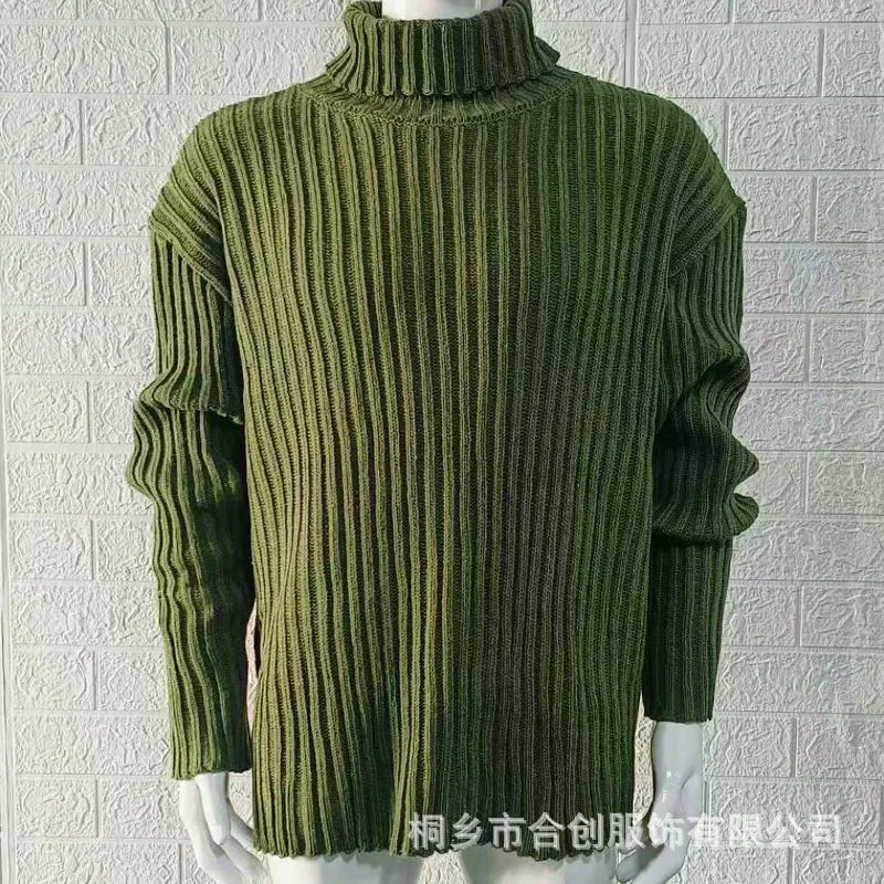 Herren Rollkragen Pullover Sweatshirt Pulli Zipper Sweater Shirt Langarmshirt