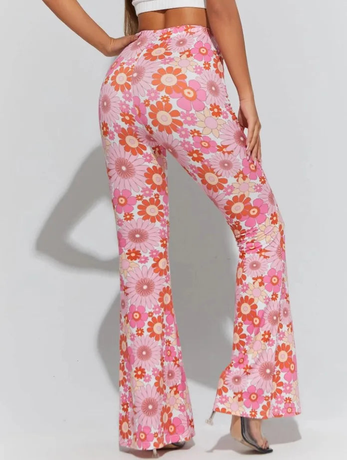 Pantaloni Yoga donna a gamba larga Leggins Svasati Sportivi Fitness Tuta Retro