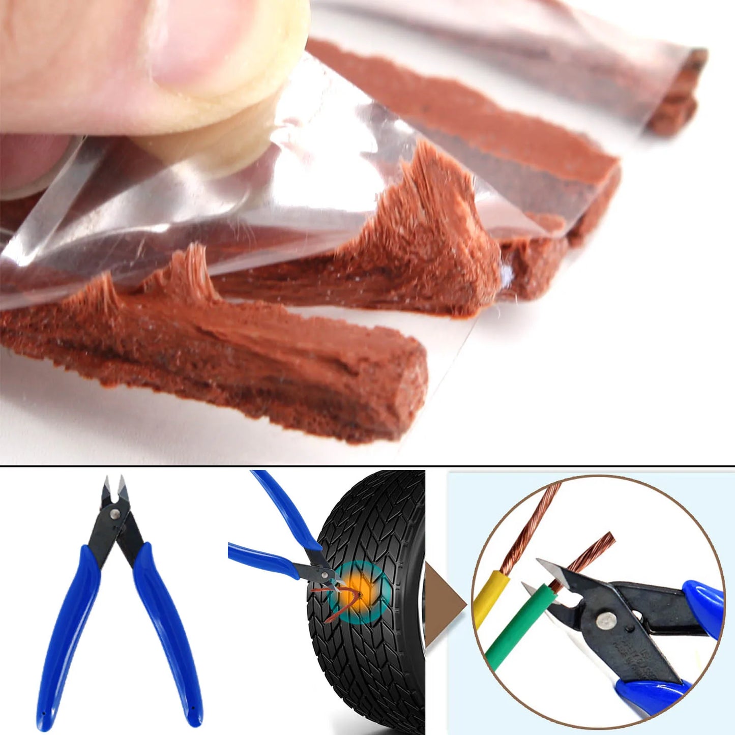 Auto Reifenreparatur Set PKW Pannenset 50Tlg Flickzeug + Zange Reparatur-Set