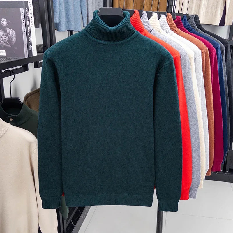 Herren Rollkragen Pullover Sweatshirt Leichter Pulli Sweater Shirt Langarmshirt
