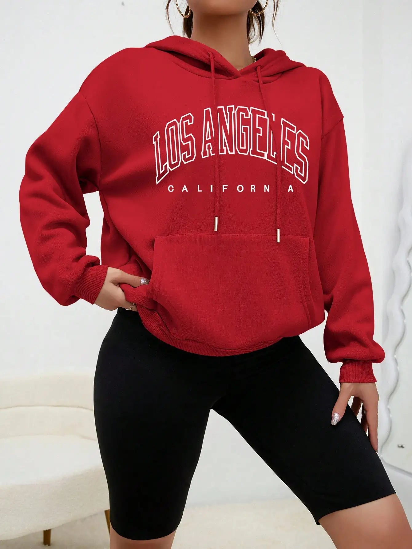 Los Angeles Kapuzenpullover Sweatshirt Hoodie Pulli Damen Kapuzenpulli Shirt