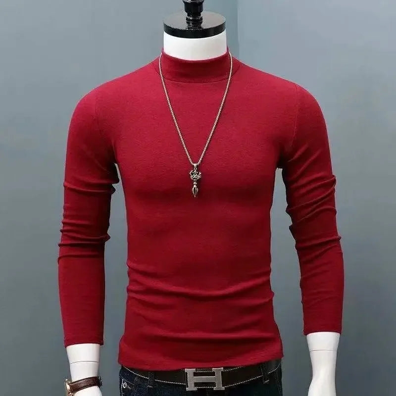 Herren Rollkragen Pullover Sweatshirt Leichter Pulli Sweater Shirt Langarmshirt