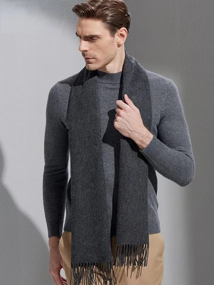 Herren Schal Winterschal Stola Schlauchschal Halstuch Wollschal Strickschal Loop