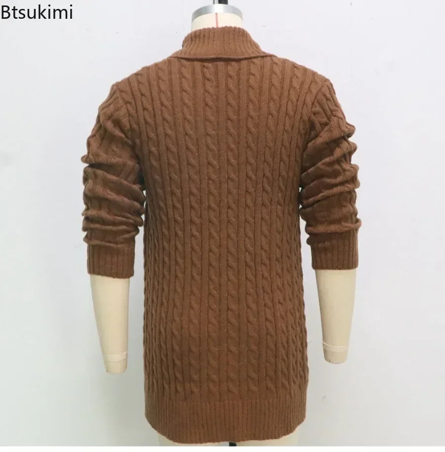 Herren Herbst Jacke Übergangsjacke Sweatjacke Sweater Strickjacke mit Zopfmuster
