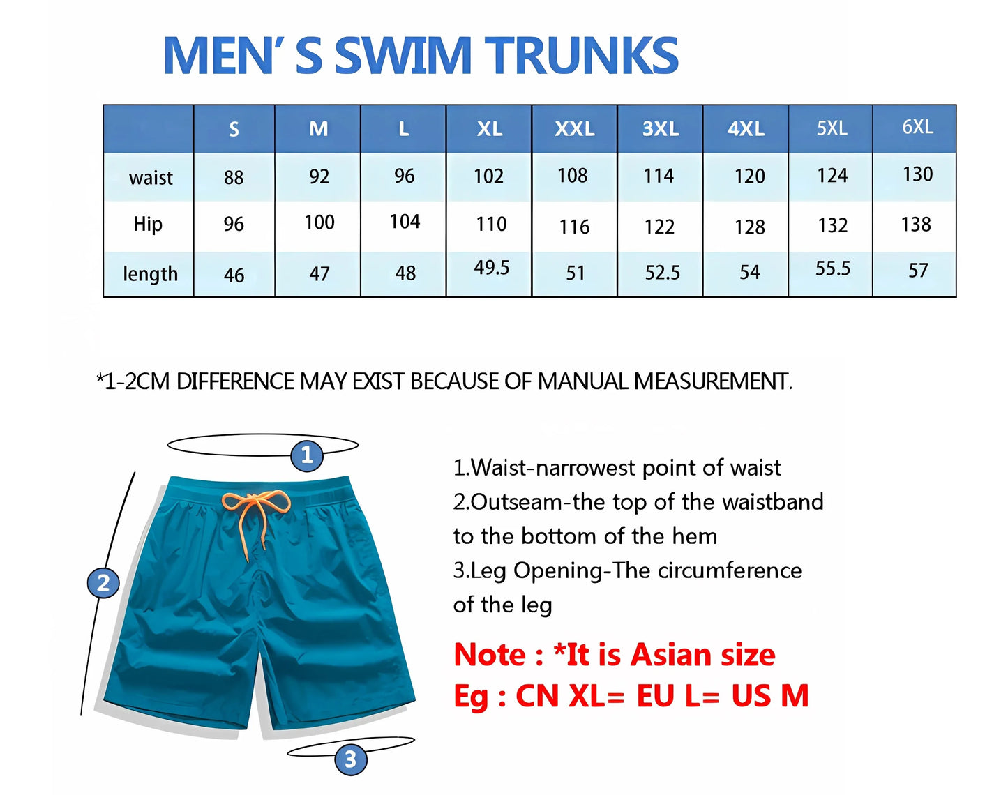 Hawaii-Badehose Herren Badeshort Kurzehose Shorts Schwimmhose 100% Polyester