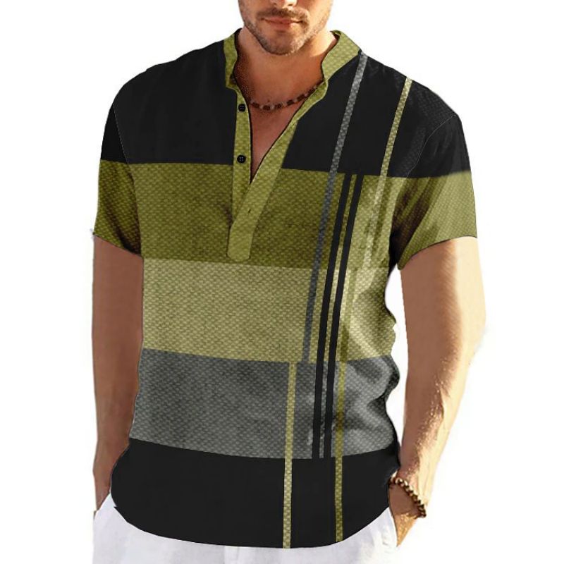 Herren Poloshirt POLO Shirt Zip Kontrast Kragen Kurzarm Slim Fit Hemd Polohemd Neu