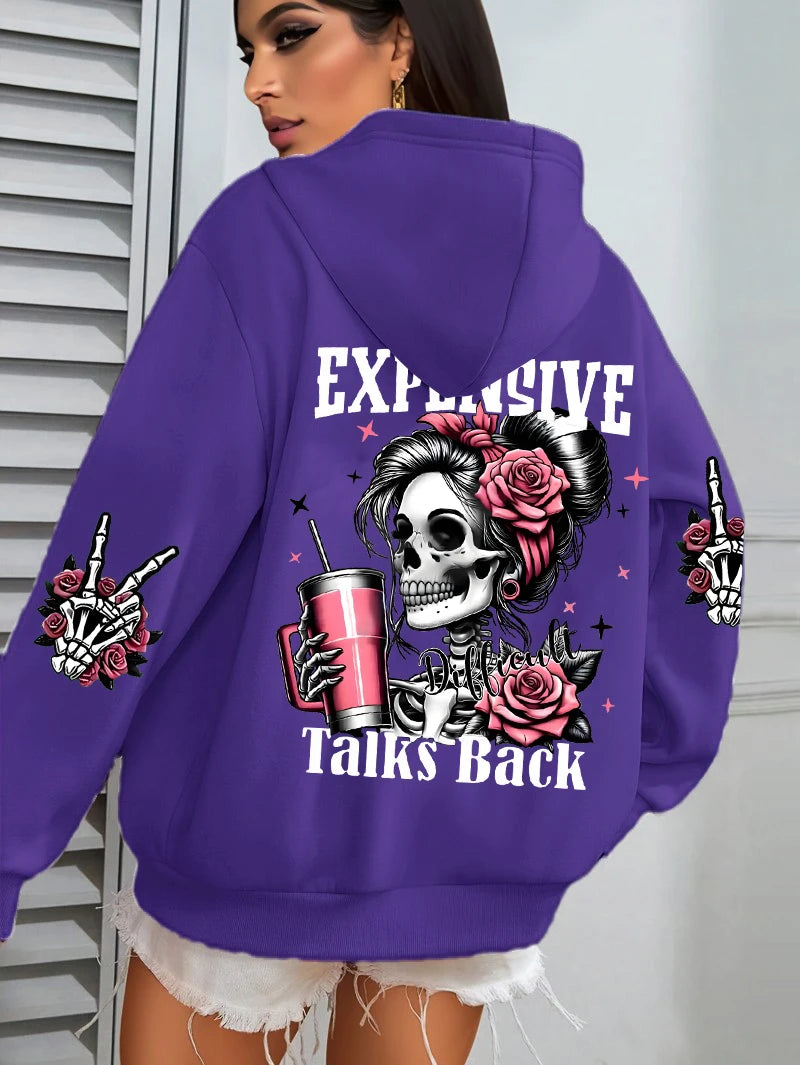 Punk Kapuzenpullover Sweatshirt Fleece Hoodie Pulli Damen Kapuzenpulli Shirt