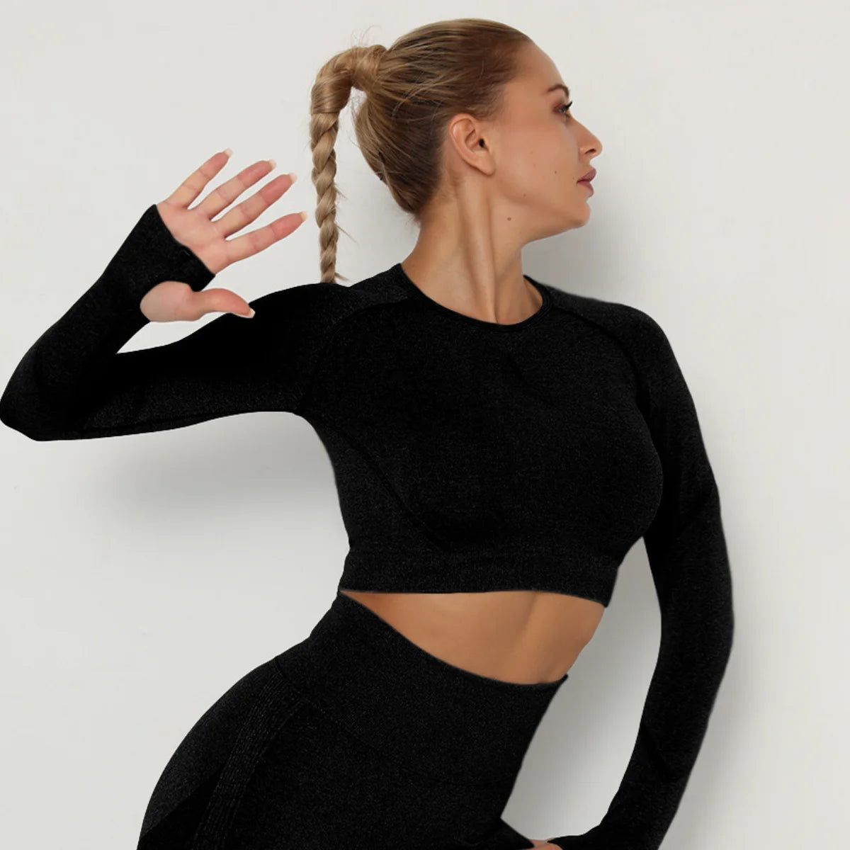 Damen Leggings Push Up Stretch Leggins Yoga Fitness Hose Sport BH Set Top Gym