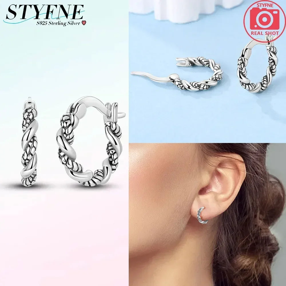 Creolen 925 Silber Ohrringe Zirkonia | Hypoallergen | Luxus Ohrstecker Geschenk