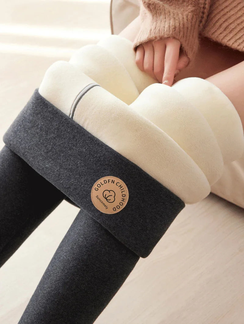 Frauen Hose Winter Leggins Warm Thermohose Innenfleece Leggings Strumpfhose