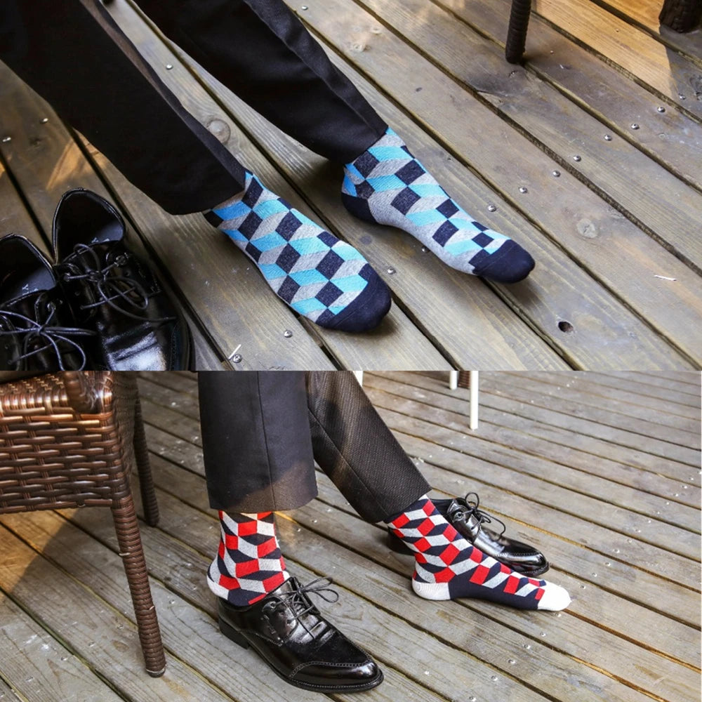 5 Paar Herren Fashion Socken Baumwolle Atmungsaktives Kurzsocken Größe 38-45