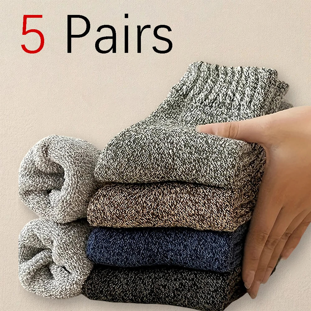 5 Paar Herren Wintersocken Socken Merinowolle Norweger Wollsocken Größe 38-45