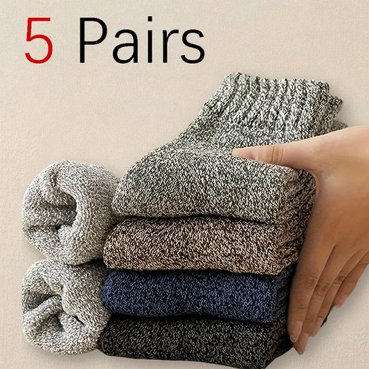 5 Paar Herren Wintersocken Socken Merinowolle Norweger Wollsocken Größe 38-45