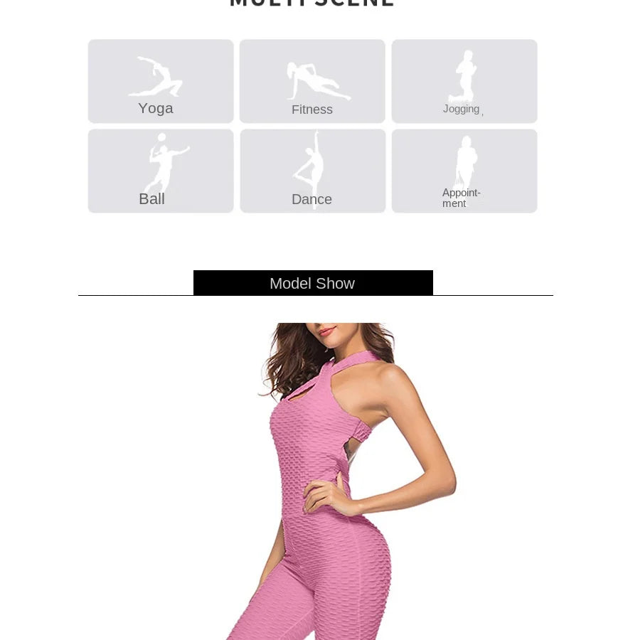 Tuta intera Sportiva Donna Rompers Pantaloni Yoga Palestra Sexy Jumpsuit Tutina