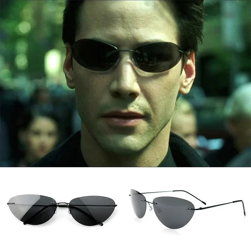 Matrix Sonnenbrille Damen Herren Brille Randlose Gläser Pilotenbrille UV400