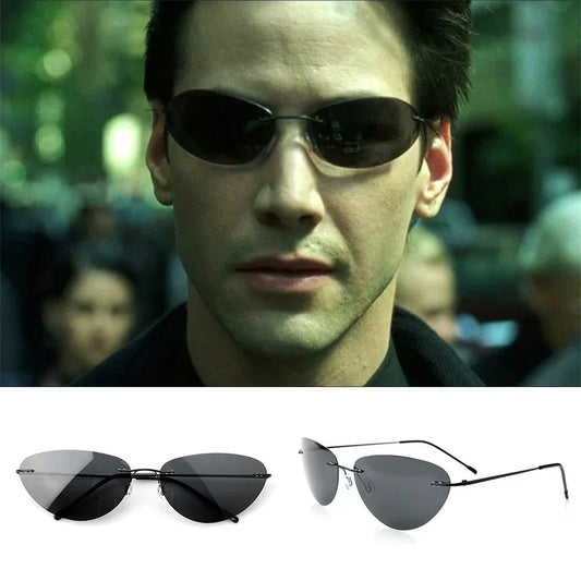Matrix Sonnenbrille Damen Herren Brille Randlose Gläser Pilotenbrille UV400