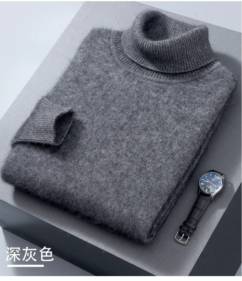 Herren Rollkragen Pullover Sweatshirt Langarm Pulli Sweater Shirt 100% Kaschmir