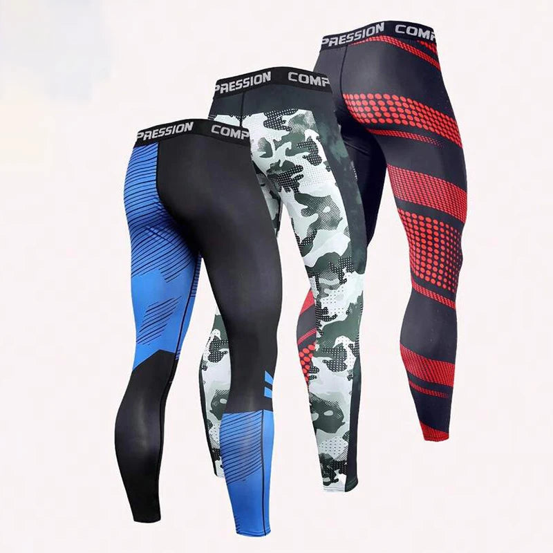 Pantaloni a Compressione da Uomo Leggings Calcio Corsa Palestra Leggins Calza
